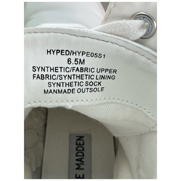 Steve Madden Hyped Chunky Sole Boots in White Micro Ankle Pack Size 6.5 - Picture 8 of 9